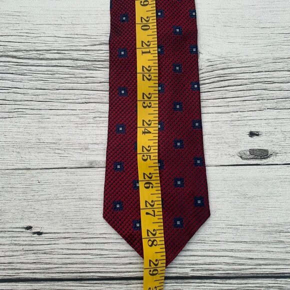 Vintage Aquascutum of London Geometric Print Silk Tie - Picture 7 of 7